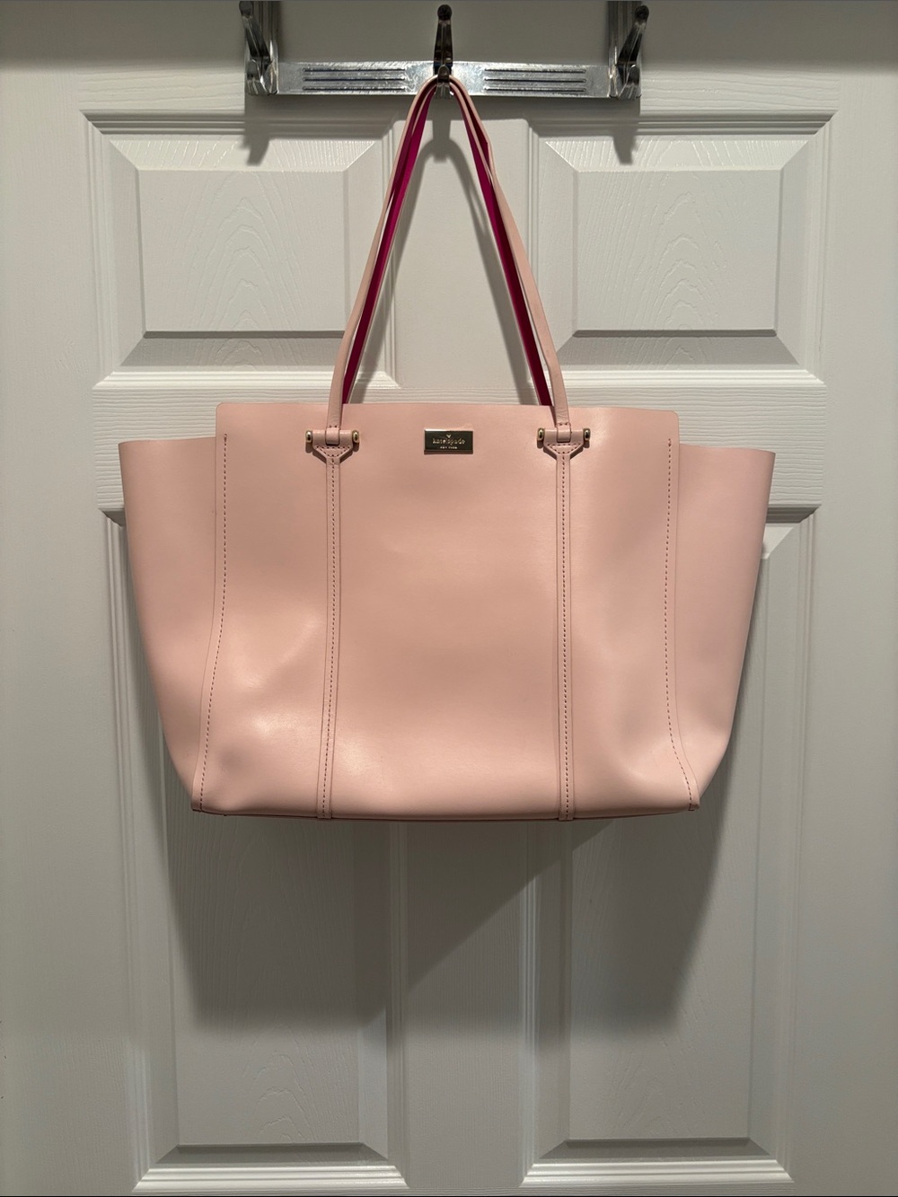 kate spade Blush Pink Leather Tote with Contrast Handles